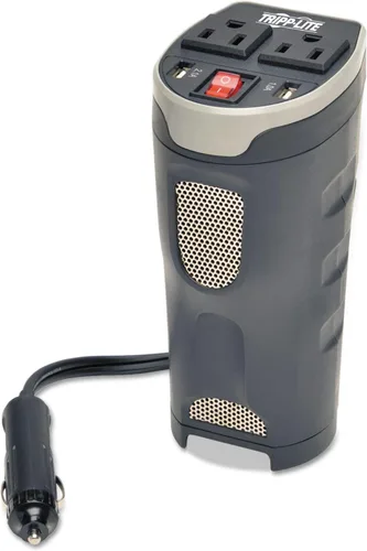 Miniatura 10 de Tripp Lite (PV100USB) Inversor de potencia de auto de 100 vatios, con 1 salida y 2 puertos de carga USB, inversor automático, ultracompacto. 100 W +
