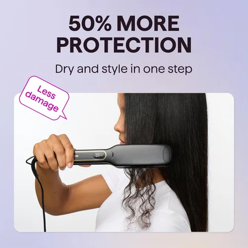 Miniatura 2 de Wavytalk Alisador de pelo de mojado a liso, plancha plana de titanio de 1.75 pulgadas con ventilación, alisador para cabello húmedo o seco con doble
