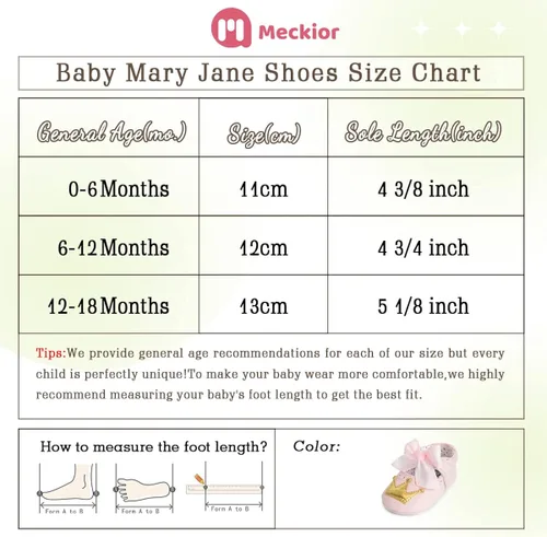 Miniatura 6 de Meckior - Zapatos para bebé con suela suave, diseño floral brillante de princesa estilo Mary Jane para bebé recién nacida, zapatos para vestido