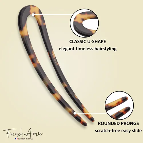 Miniatura 2 de French Amie Slick Tokyo - Palo grande de acetato de celulosa hecho a mano de 4 1/4 pulgadas, agarre antideslizante, sin metal, para mujeres y niñas