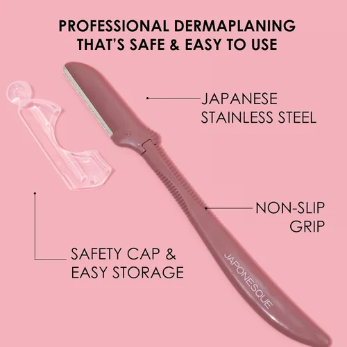 Miniatura 7 de JAPONESQUE Maquinillas de afeitar faciales Dermaplaner de precisión: juego de 2 unidades, 6 piezas, maquinillas de afeitar de cejas y cabello facial
