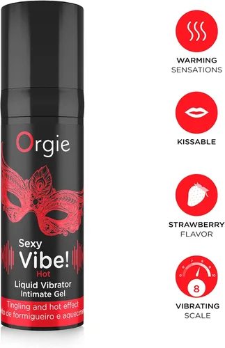 Miniatura 2 de Orgie Sexy Vibe Hot Kissable Arousal Gel - Efecto de hormigueo y calentamiento con sabor a fresa - 0.5 fl oz (0.5 fl oz)
