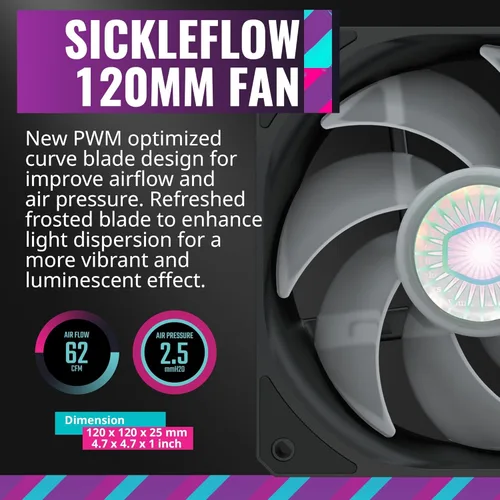 Miniatura 3 de CoolerMaster MasterLiquid ML240L RGB V2, enfriador líquido de CPU AIO de bucle cerrado, bomba de cámara dual de 3ª generación, radiador de 240mm