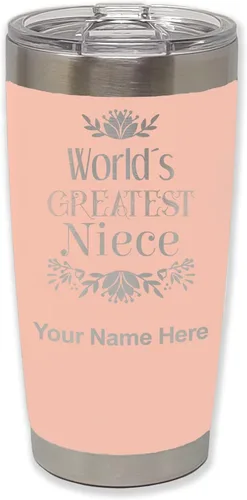 Miniatura 30 de LaserGram Vaso aislado al vacío de 20 onzas, con grabado personalizado incluido (negro)