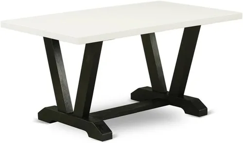 Miniatura 33 de East West Furniture VT026 Mesa de comedor estilo V – una mesa de cocina rectangular con patas elegantes, 36 x 60 pulgadas, multicolor