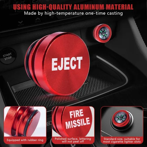 Miniatura 3 de SenseYo 3 piezas de cubierta de encendedor de cigarrillos de aluminio para coche, se adapta a la mayoría de vehículos, fuente de alimentación de 12