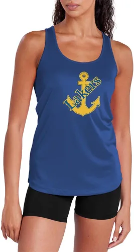 Miniatura 70 de Camiseta deportiva sin mangas oficial de NCAA Collegiate para mujer, con espalda cruzada, colección con logotipo primario