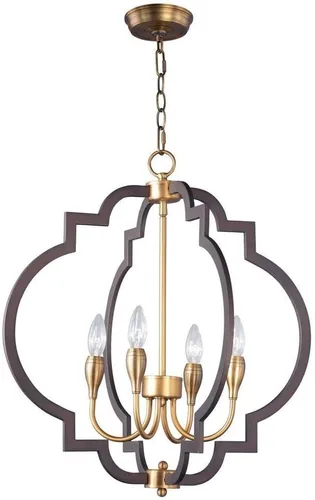 Maxim 20293OIAB - Lámpara de araña moderna con diseño de cresta, 4 luces, 240 vatios totales, 24 pulgadas de alto x 22 pulgadas de ancho, bronce