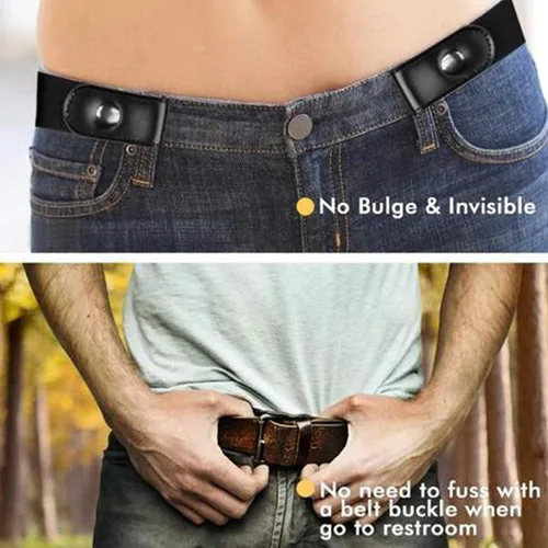 Miniatura 6 de TAIYANYU Cinturones elásticos invisibles sin hebilla para mujeres o hombres, cinturones invisibles negro