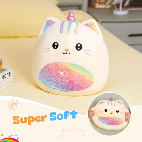 Miniatura 3 de Athionsu - Almohada de felpa de unicornio de 14 pulgadas, suave y tierno juguete de peluche para niñas y niños, bonito regalo de peluche de vientre