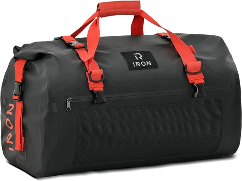 Miniatura 10 de BORLENI Bolsa de lona impermeable para motocicleta, bolsa trasera de equipaje con gran espacio de almacenamiento, cierre superior enrollable