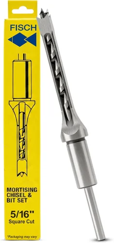Miniatura 11 de Fisch Juego de cincel y broca para embutir – 1/2 pulgadas de diámetro x 5/8 pulgadas x 7-1/4 pulgadas OAL – Cincel de embutir cuadrado hueco