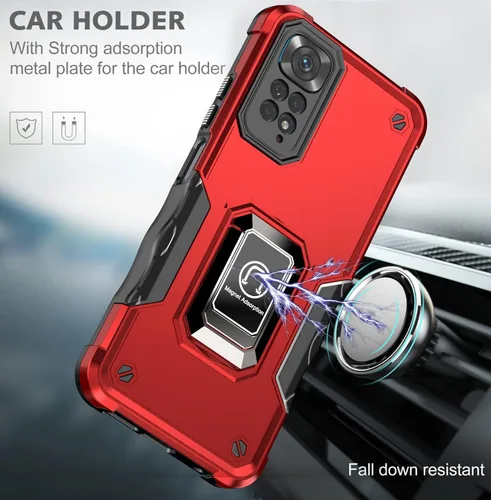 Miniatura 6 de Funda diseñada para Xiaomi Redmi Note 11 Pro con soporte giratorio, cubierta de cámara a prueba de caídas, protección de lente Shiled, funda