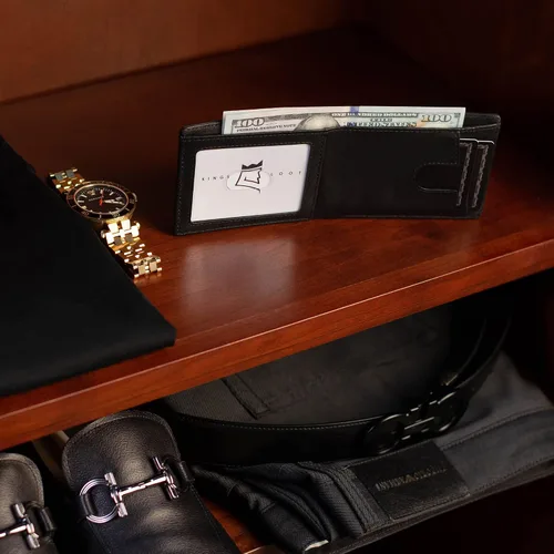 Miniatura 6 de Kings Loot Carteras de cuero genuino Kings Fold para hombre, Negro -, Cartera Rfid