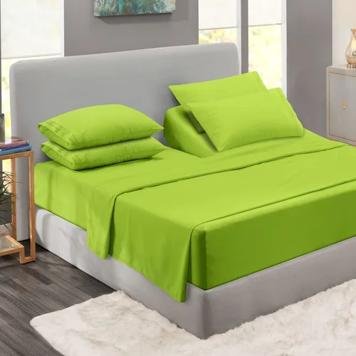 Miniatura 77 de Clara Clark - Juego de sábanas King con Flex Top, 6 piezas - Sábanas de lujo para cama King con cabeza dividida, juego de cama súper suave, King