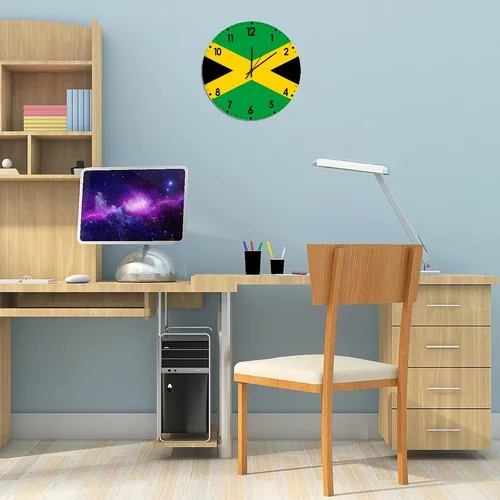 Miniatura 651 de Cheyan Reloj de pared con bandera de Canadá de 12 pulgadas, silencioso, sin tictac, de PVC, funciona con pilas, reloj redondo decorativo, regalo