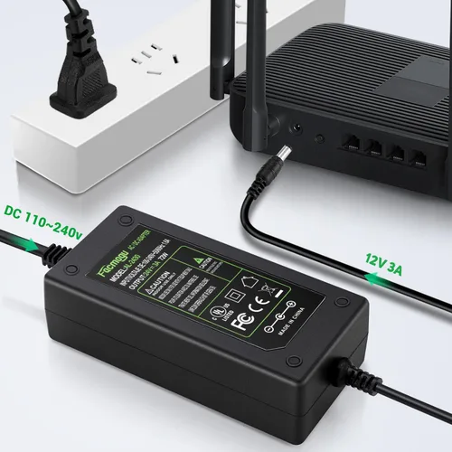 Miniatura 6 de Facmogu Adaptador Convertidor de Fuente de Alimentación 24V 3A 72W, Fuente de Alimentación 100-240V 50/60Hz AC a DC 24 Volt 3Amp, Enchufe DC