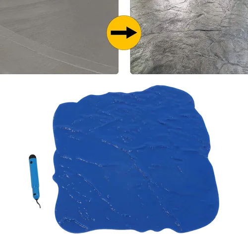Miniatura 3 de Patrón concreto de la pizarra, 18''x18" estera azul de la piel del sello de la impresión de la textura del cemento concreto azul para imprimir