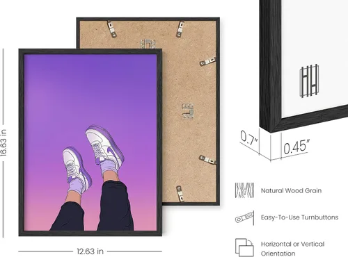 Miniatura 3 de HAUS AND HUES Arte de pared morado - Póster Topsy Turvy Shoes, decoración estética genial para dormitorio (marco negro, 12 x 16)