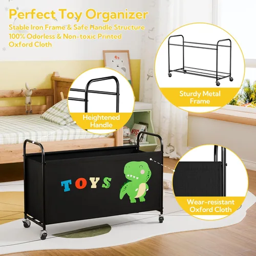 Miniatura 4 de GRANNY SAYS Caja de juguetes para niños y niñas, cofre de almacenamiento grande con ruedas, organizador de almacenamiento de juguetes para niños