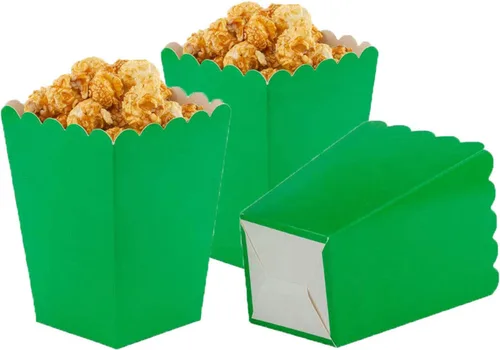 Miniatura 9 de Cajas negras para palomitas de maíz, mini caja de papel para palomitas de maíz, contenedor de cartón para palomitas de maíz para fiestas, paquete