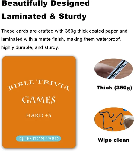 Miniatura 7 de Juegos de mesa de trivia bíblica Docdeer con cartas para adultos y familia, gran regalo cristiano para el estudio bíblico