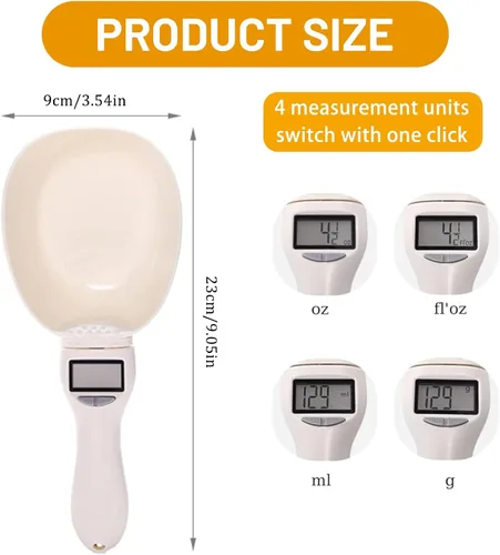 Miniatura 2 de Cuchara medidora de alimentos, cuchara de medición digital, balanza de cuchara de pesaje de 28.22 oz/0.00 oz de alta precisión con pantalla LCD
