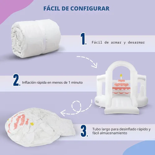 Miniatura 8 de JOYMOR Bounce House para niños (12 pies x 10 pies x 7.2 pies) con tobogán, globos, espaciosa gorila, casa de rebote blanca para fiesta de cumpleaños
