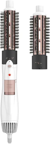 Conair Cepillo de aire caliente doble de cerámica 2 en 1, 1000W, cepillos térmicos intercambiables de 1¼" y 1½" para rizos voluminosos y estilos