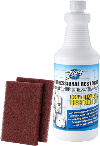 ZAP! Restaurador profesional de azulejos y lechadas | Limpia y restaura superficies de porcelana, fibra de vidrio, azulejos y lechada | Removedor de