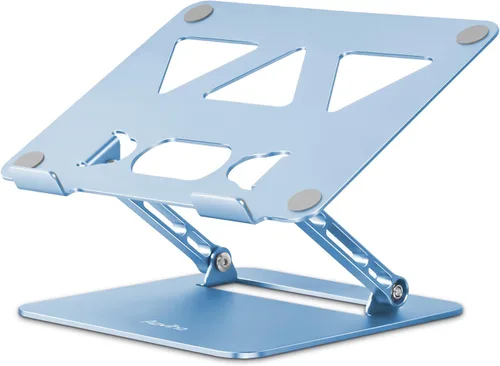 Miniatura 21 de Aoviho Soporte ajustable para laptop para escritorio, soporte portátil y elevador, soporte plegable de aluminio para computadora portátil para Negro