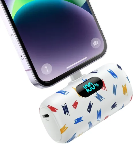 Miniatura 17 de Cargador portátil pequeño para iPhone 14/13,5000mAh PD cargador de carga rápida, mini batería portátil cargador de teléfono esencial de viaje