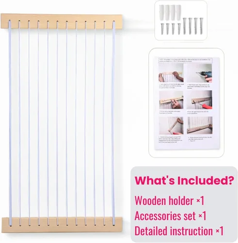 Miniatura 8 de Almacenamiento de animales de peluche, paquete de 2 unidades de almacenamiento de madera suave para habitación de los niños, montaje en pared