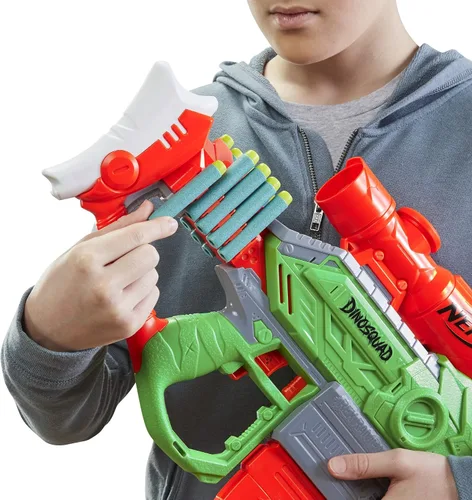 Miniatura 3 de Nerf DinoSquad Rex-Rampage - Lanzador de dardos motorizado, clip de 10 dardos, 20 dardos oficiales, almacenamiento de 10 dardos, diseño