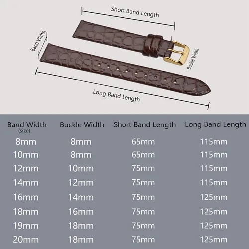 Miniatura 5 de BISONSTRAP Correas de reloj de cuero correas de repuesto suaves con hebilla pulida 0315in 0394in 0472in 0551in 0630in 0709in 0748in 0787in Moderno