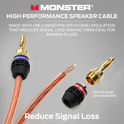 Miniatura 4 de Monster XP - Cable de altavoz calibre 12, carrete de 100 pies, cable de audio de aluminio revestido de cobre (CCA) con marcas de polaridad