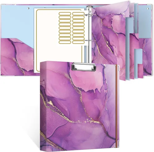 Miniatura 30 de Rouidr Carpeta de 3 anillos con portapapeles, 1 pulgada, 8.5 x 11 pulgadas, tamaño carta, carpetas organizadoras con pestañas divisorias y fundas