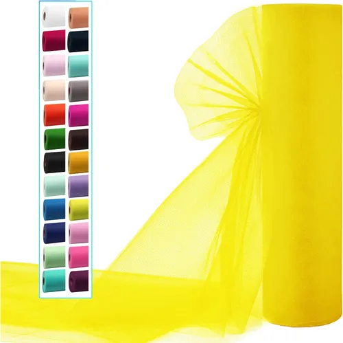 Miniatura 45 de Rollos de tela de tul dorado antiguo de 54 pulgadas por 10 yardas, rollo de tela de tul para bodas, decoraciones de Navidad, envoltura de regalos