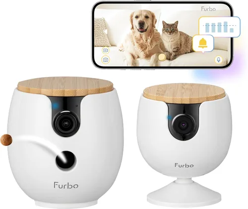 Furbo [Nueva Mini Cámara 360° + Mini Cam [Nueva Suscripción Requerida en la Configuración] (Paquete de 2 Cámaras Suscripción Nanny Pro): Alertas de