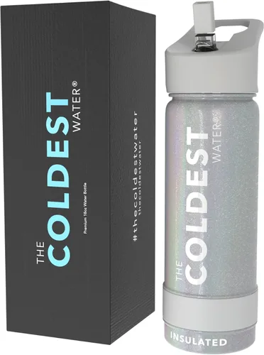 Miniatura 68 de Coldest - Botella para agua con tapa que incluye pajilla, térmica y metálica (acero inoxidable), para hombres y mujeres, color morado