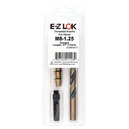 Miniatura 21 de Kit de reparación de rosca hexagonal E-Z para insertos roscados embutidos de madera blanda 5/16-18 x 25mm, taladro, herramienta de instalación