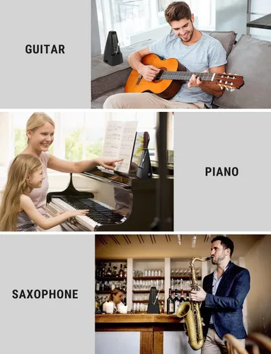 Miniatura 7 de Metrónomo mecánico M1 para piano, guitarra, bajo, ukelele, tambor, violín, saxofón, trompeta y otros instrumentos musicales, ritmo y ritmo de pista