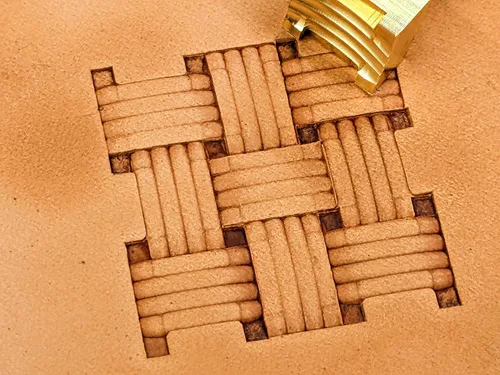 Miniatura 2 de Sello artesanal de cuero de tejido de cesta de celosía de paja #75