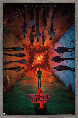 Trends International Netflix Stranger Things: Temporada 4 - Póster de presentación con el grupo, para pared, de una hoja, 14.725 x 22.375 pulgadas,