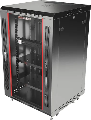 Miniatura 10 de Rack de servidor de laboratorio doméstico de montaje en pared 9U – Gabinete de red de bloqueo de 19 pulgadas, enrutador profundo de 18 pulgadas