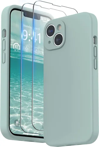 Miniatura 27 de SURPHY Funda compatible con iPhone 13 Mini con protector de pantalla, (protección de cámara y forro de microfibra suave), funda de silicona líquida