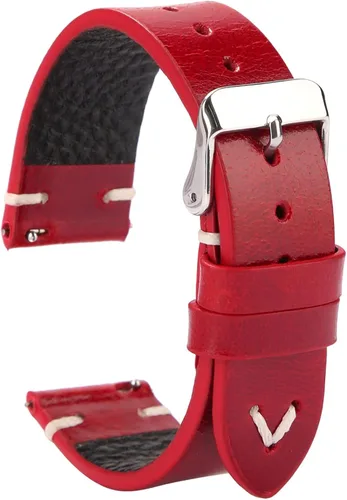 WOUKUP Correa de reloj de cuero vintage de liberación rápida de repuesto genuina de 0.709 in, 0.748 in, 0.787 in y 0.866 in para hombres y mujeres