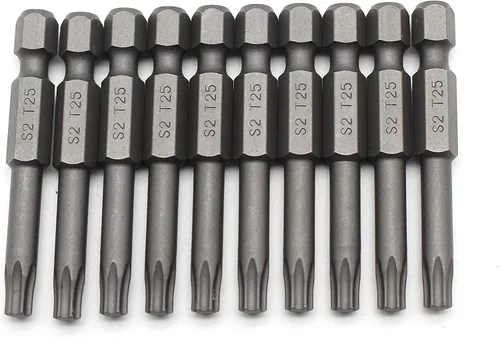 Miniatura 45 de TMAX Juego de puntas de destornillador de cabeza de estrella T6 Torx de 25 piezas, acero S2 de 6 puntos T-6 puntas de inserción de destornillador