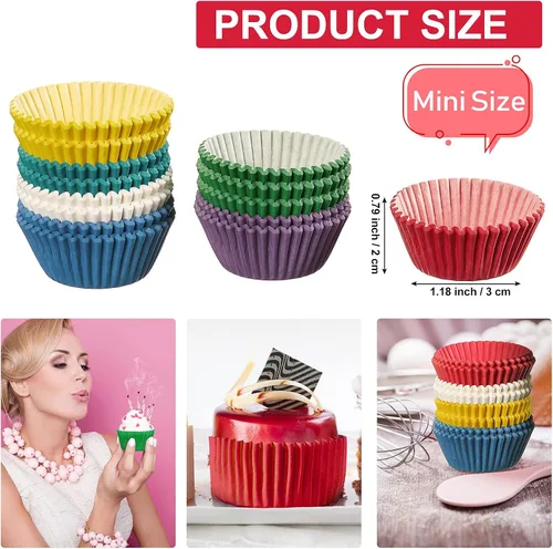 Miniatura 2 de Zonon 1000 unidades de forros para cupcakes para hornear, forros de papel para cupcakes, envolturas de papel para cupcakes a granel, estuches