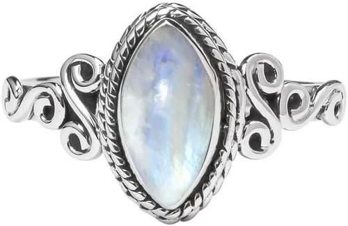 Miniatura 26 de Anillo de plata de ley 925 con piedras preciosas para mujeres y niñas, hecho a mano, anillo de promesa de piedras preciosas naturales, regalo